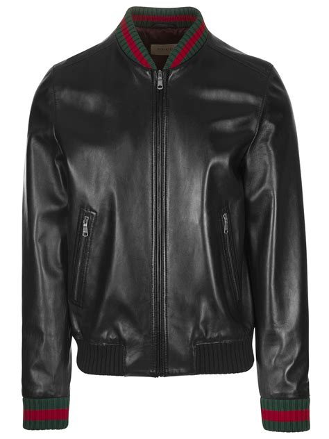 black gucci jackets|gucci black leather jacket.